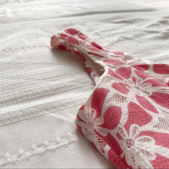 𝅺l'atiste BY AMY PINK WHITE TULLE FLORAL MINI A-LINE  SLEEVELESS COCKTAIL DRESS - Picture 10 of 11